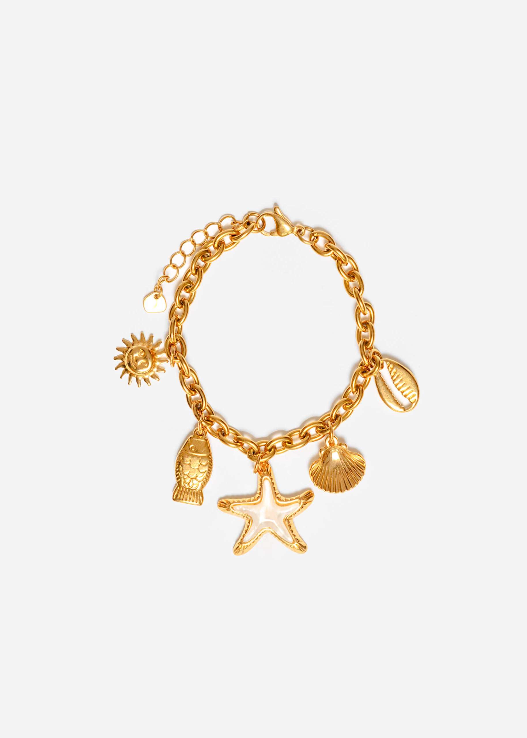 Bracelet with nautical charms - gold