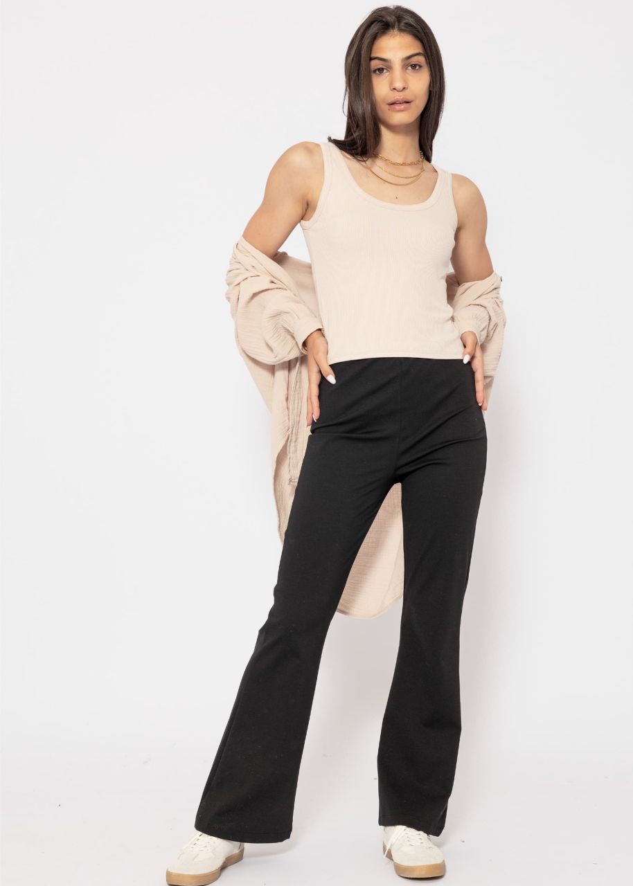 Flare Jersey Pants - black