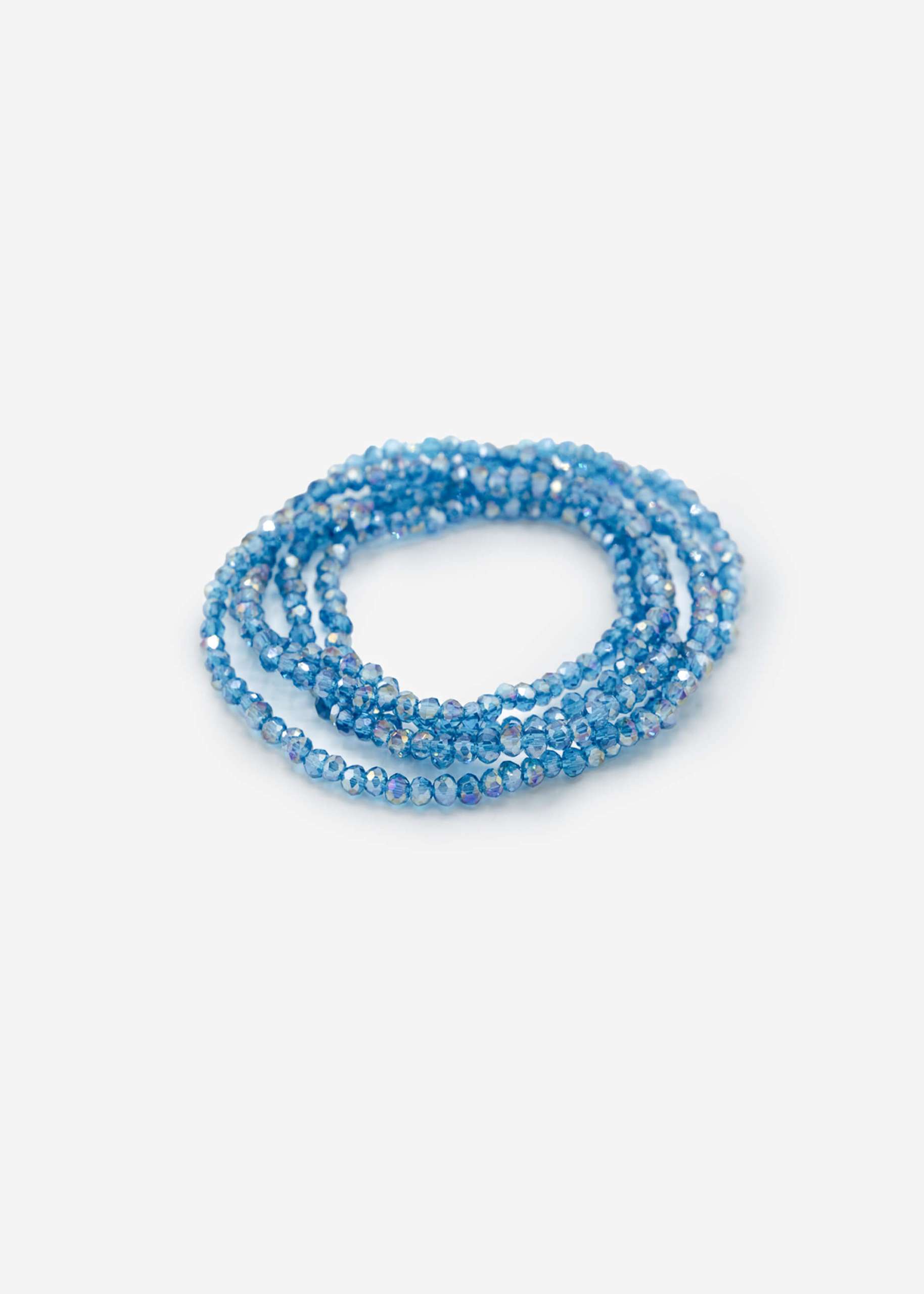 Multi-row bead bracelet - petrol blue