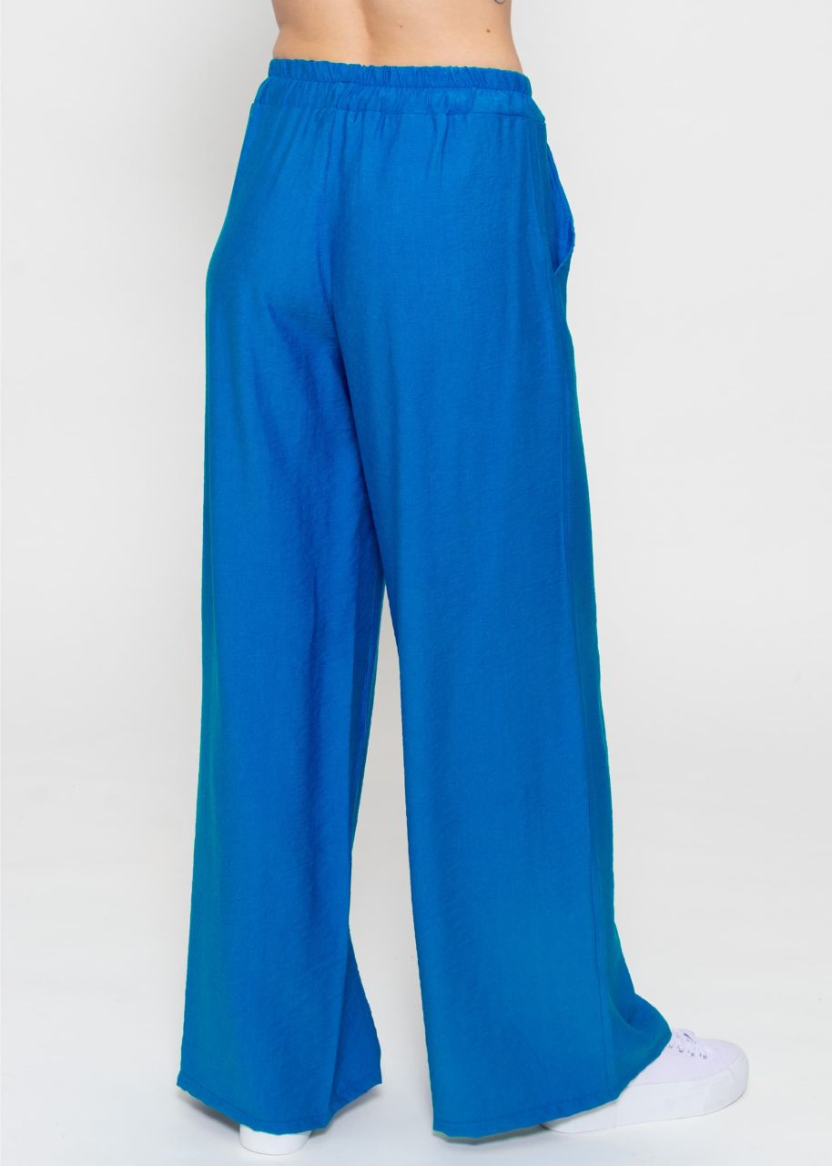 Shimmering casual viscose trousers, royal blue