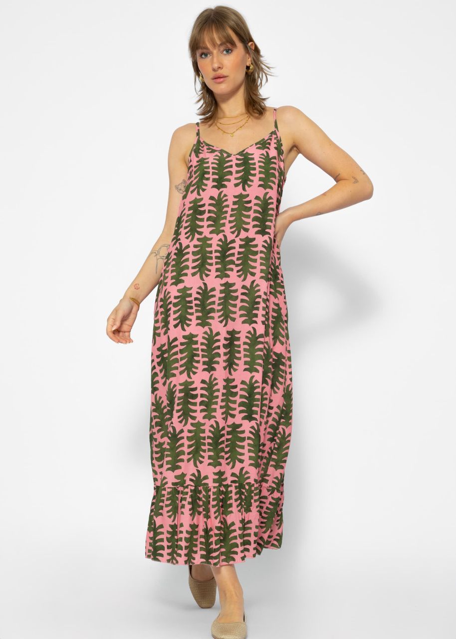 Maxi dress with print - pink