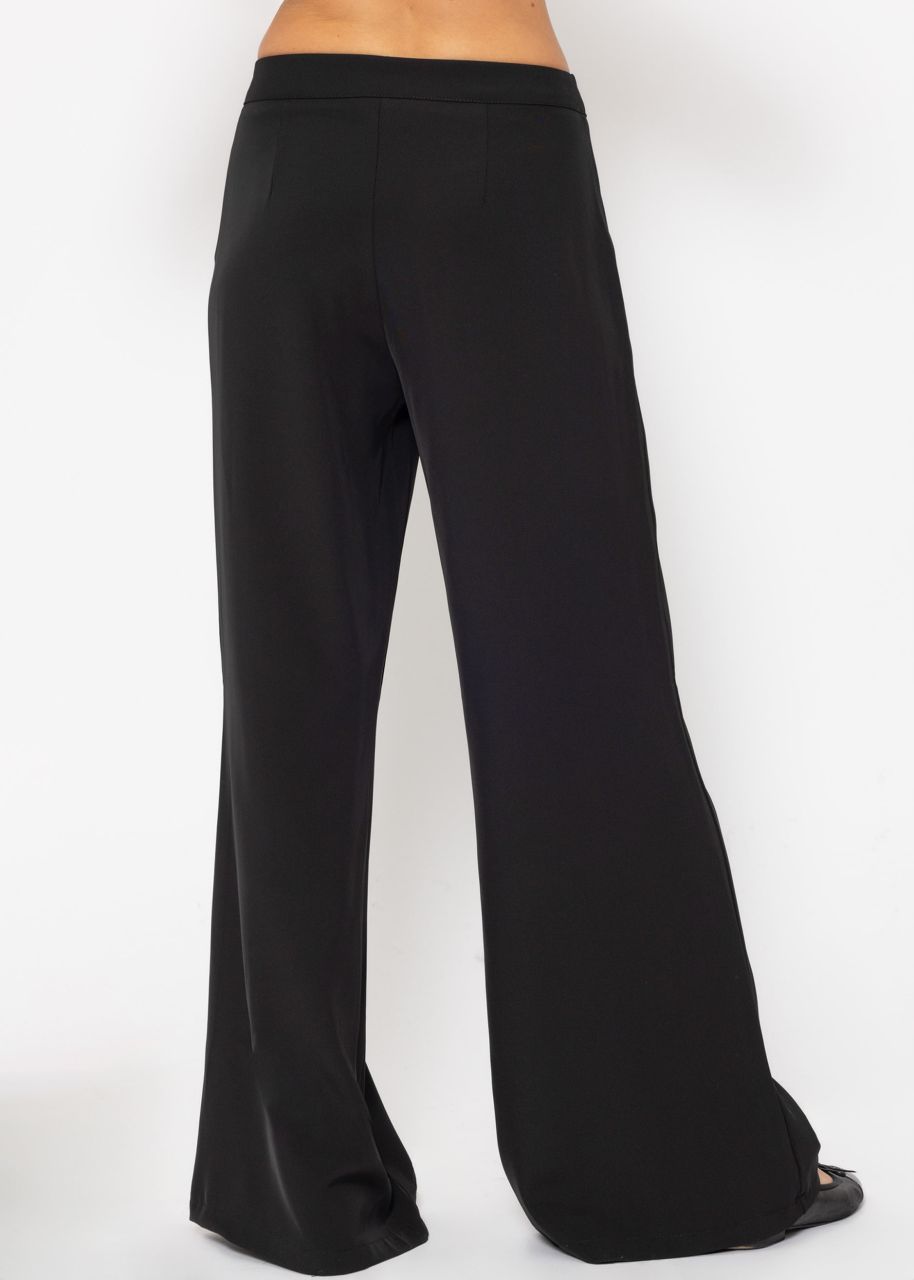 High Waist Palazzo Trousers - black