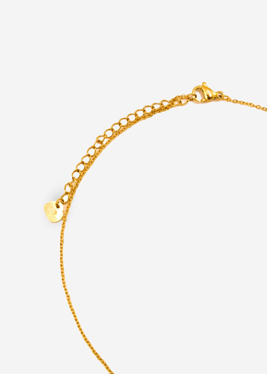 Necklace with small drop pendant - gold