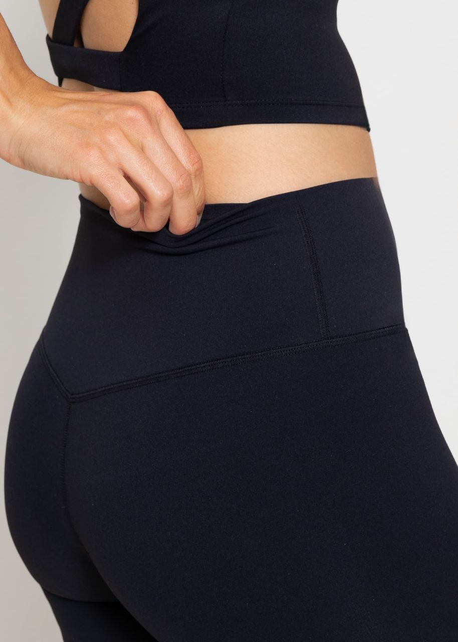 High waist sports leggings - black