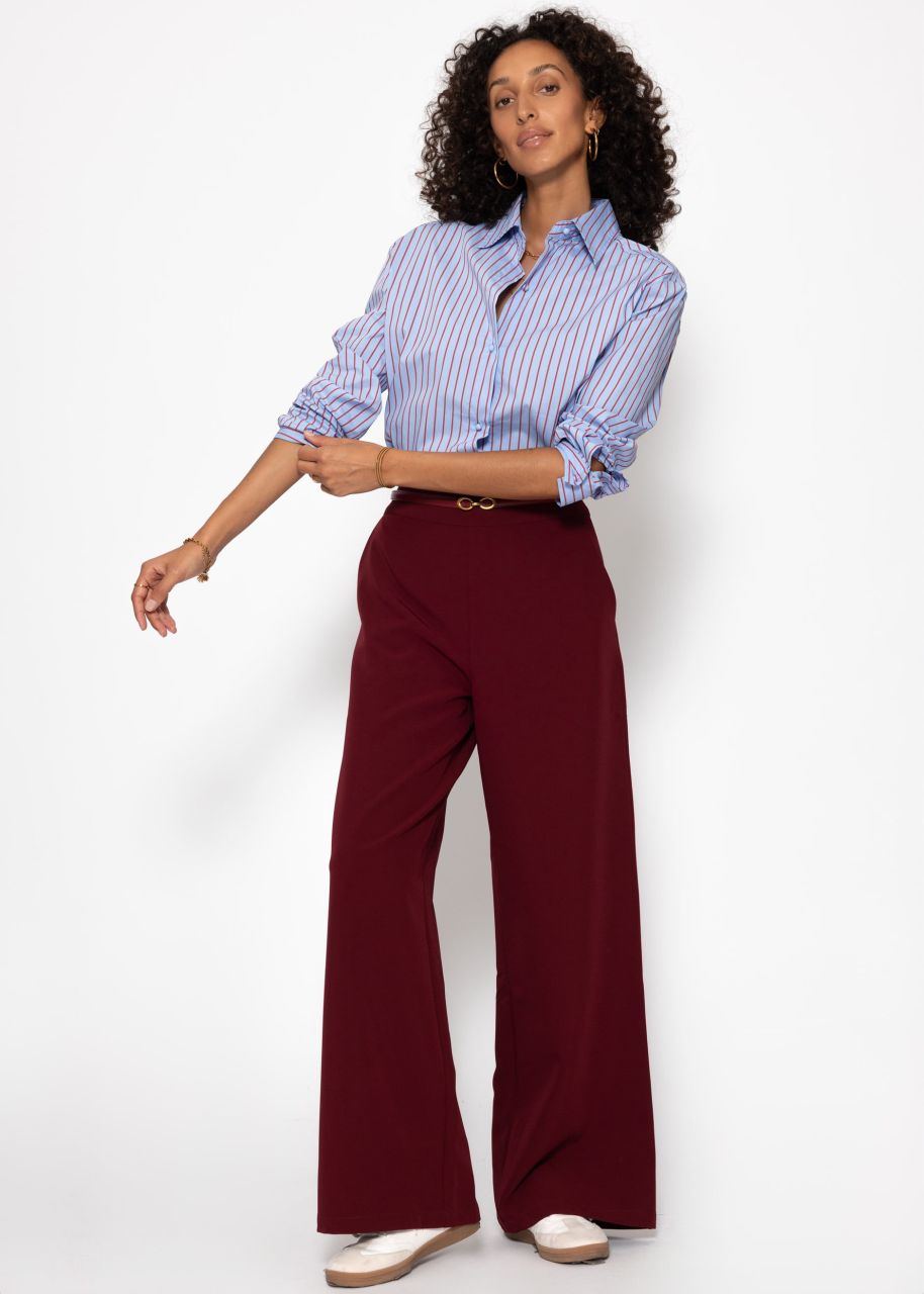 Lightweight fabric trousers - burgundy
