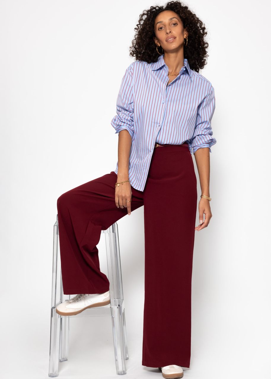 Lightweight fabric trousers - burgundy