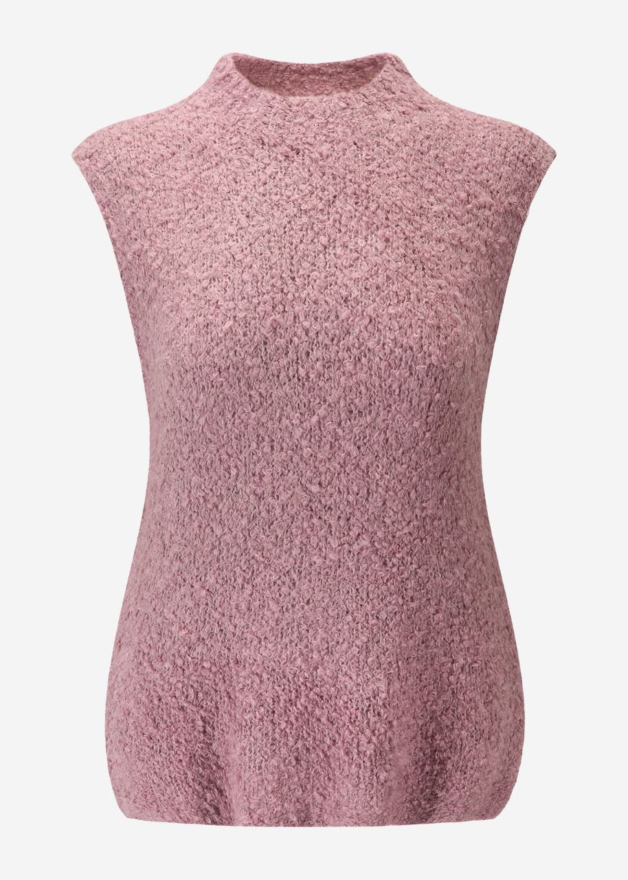 Casual knitted sweater - powder pink