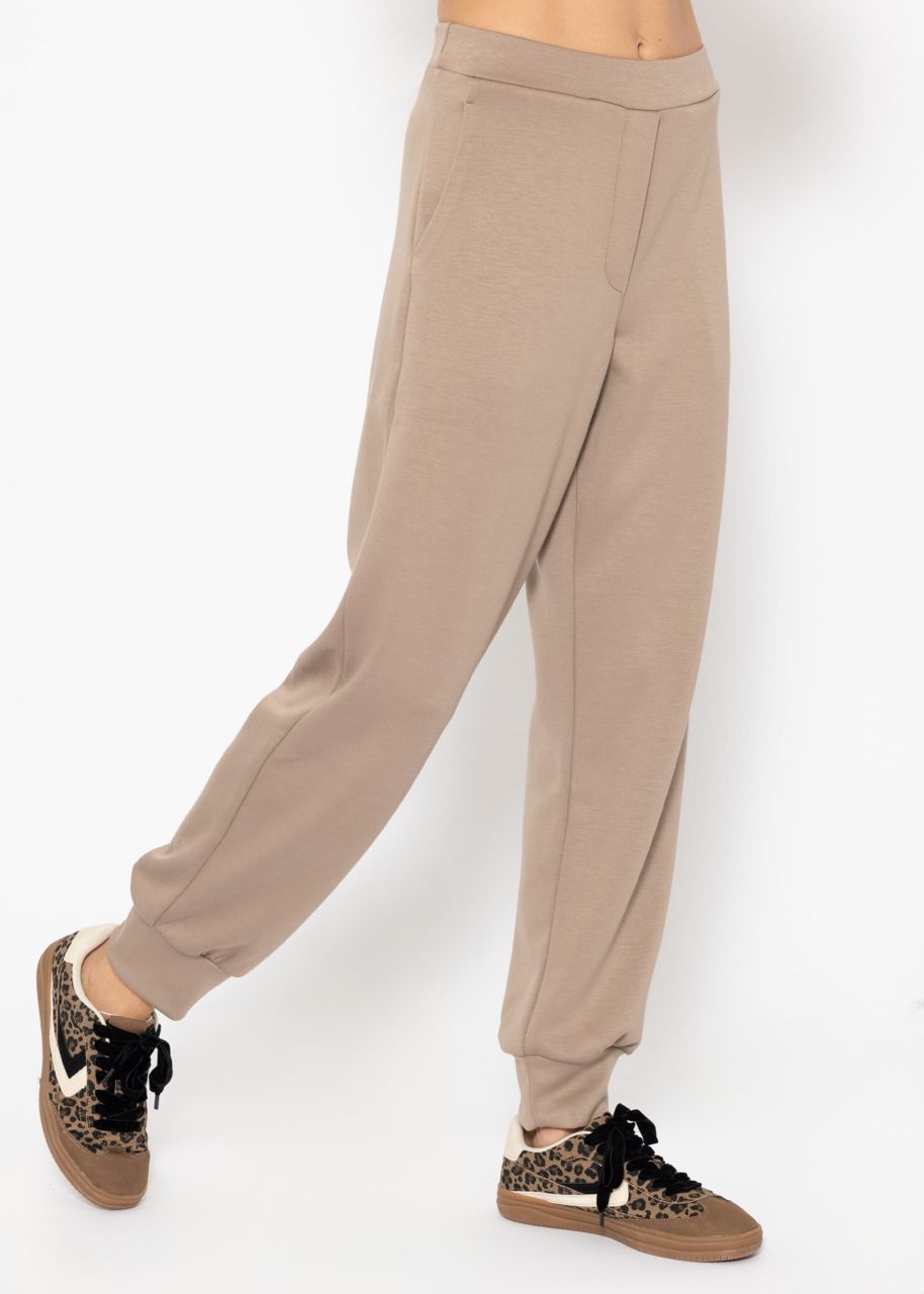 Soft jogging trousers - taupe