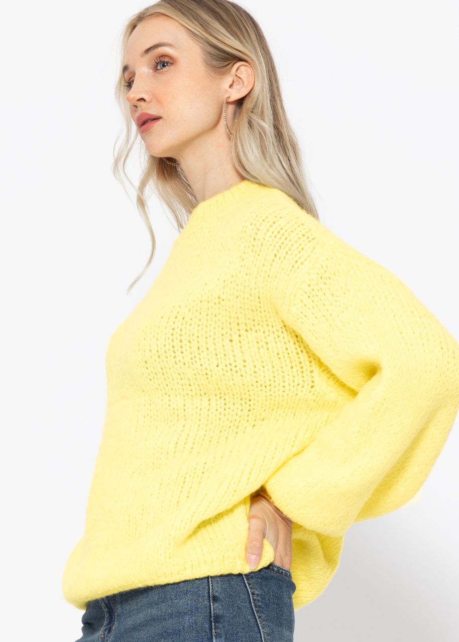 Oversized jumper with round neckline - vanilla yellow