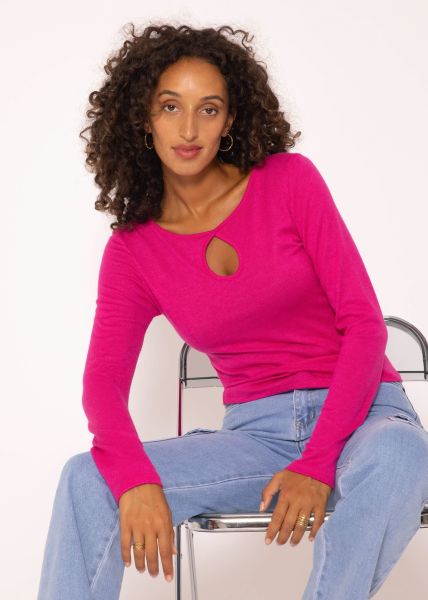 Long sleeve shirt with cut-out detail - pink