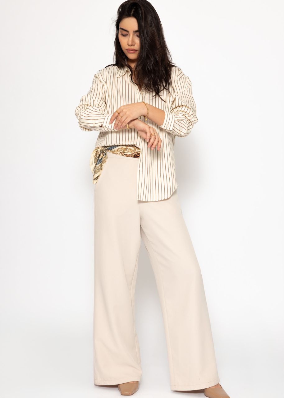 Striped shirt blouse - beige