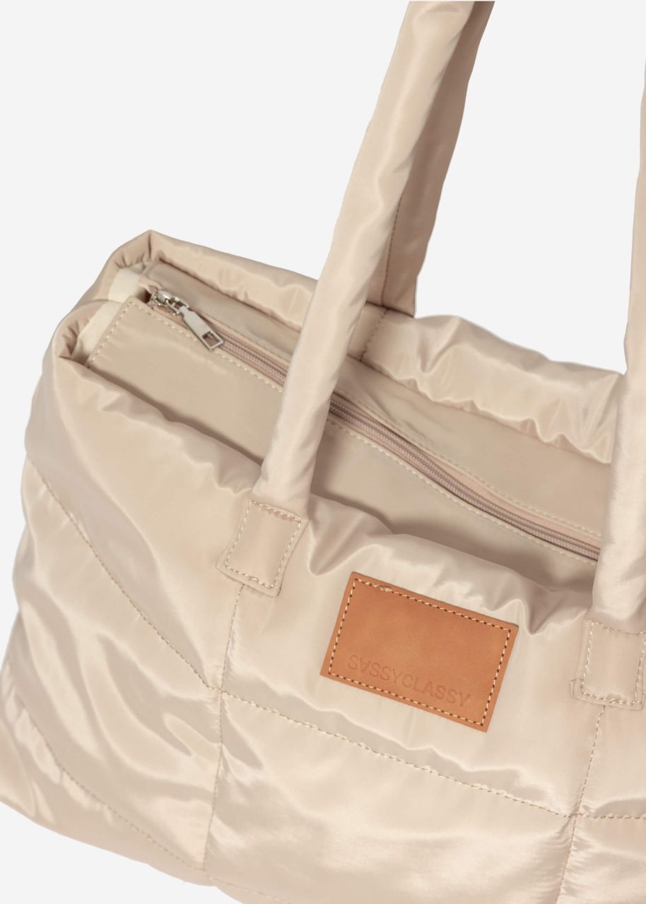 Quilted XL shopper - beige