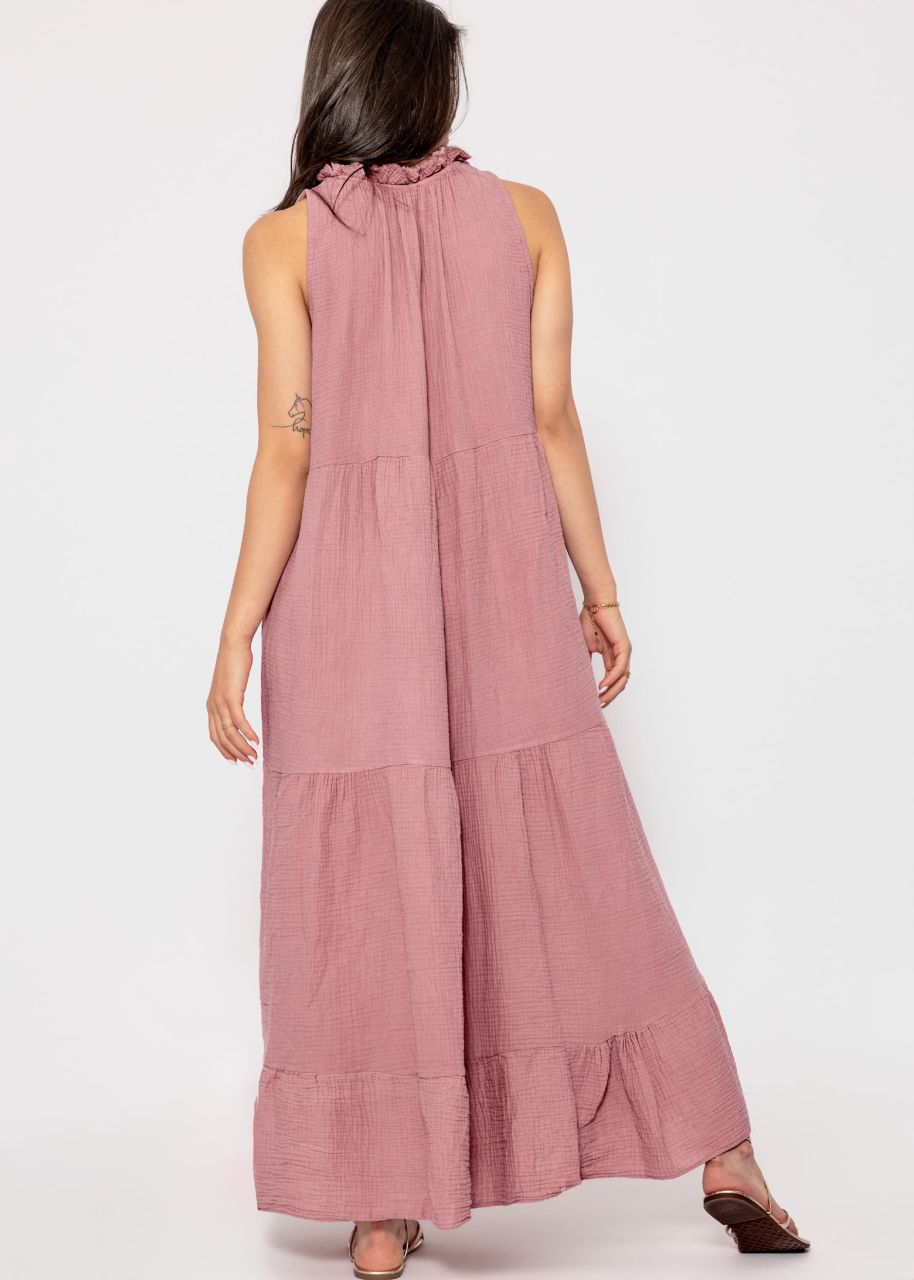 Long muslin dress - dusky pink