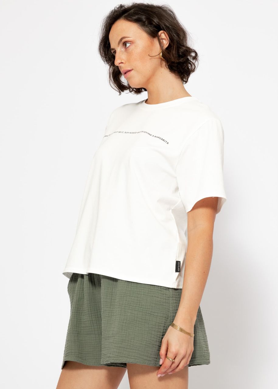 Oversize T-shirt with print - offwhite