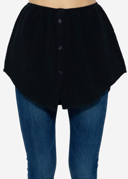 Muslin blouse skirt, black