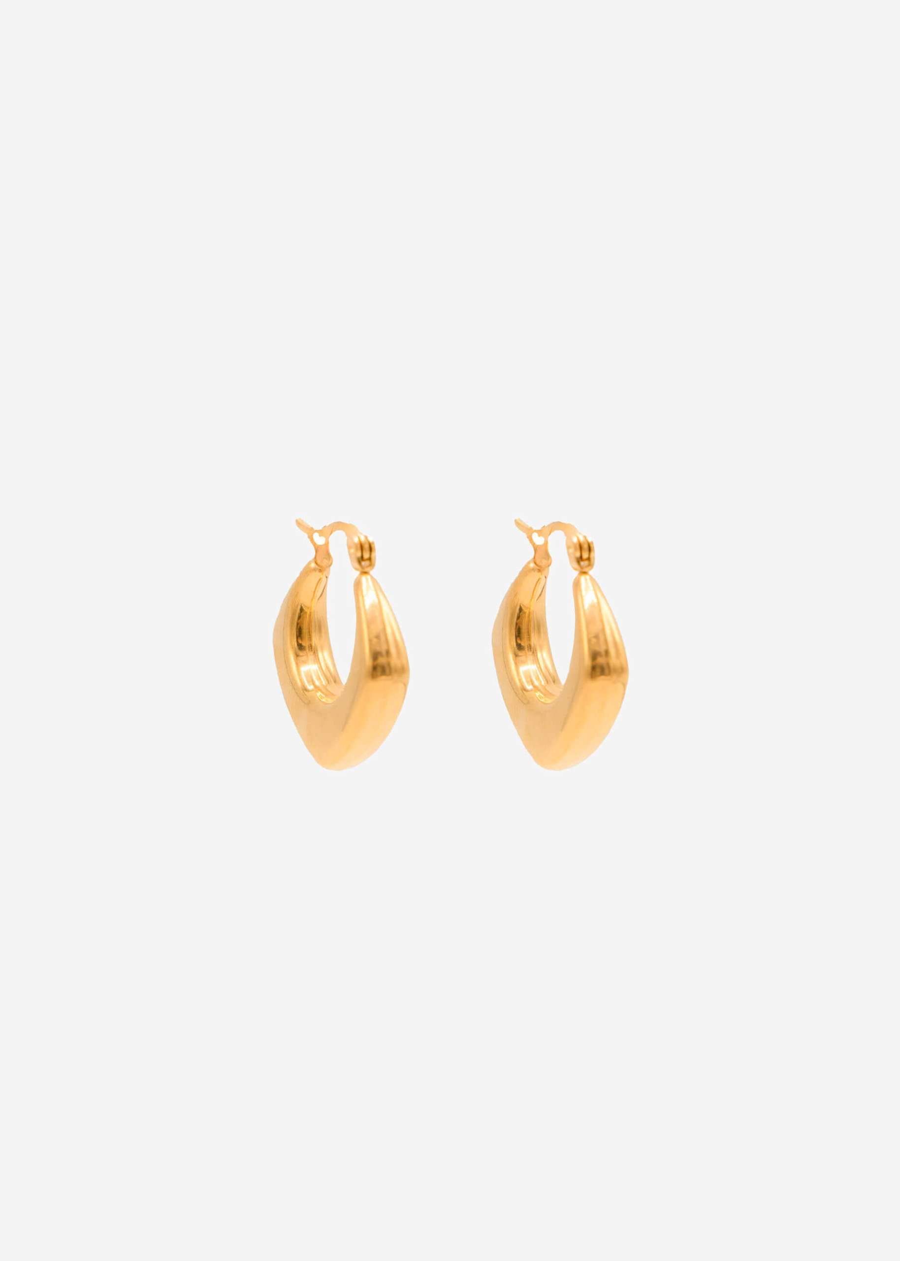 Rounded hoop earrings - gold