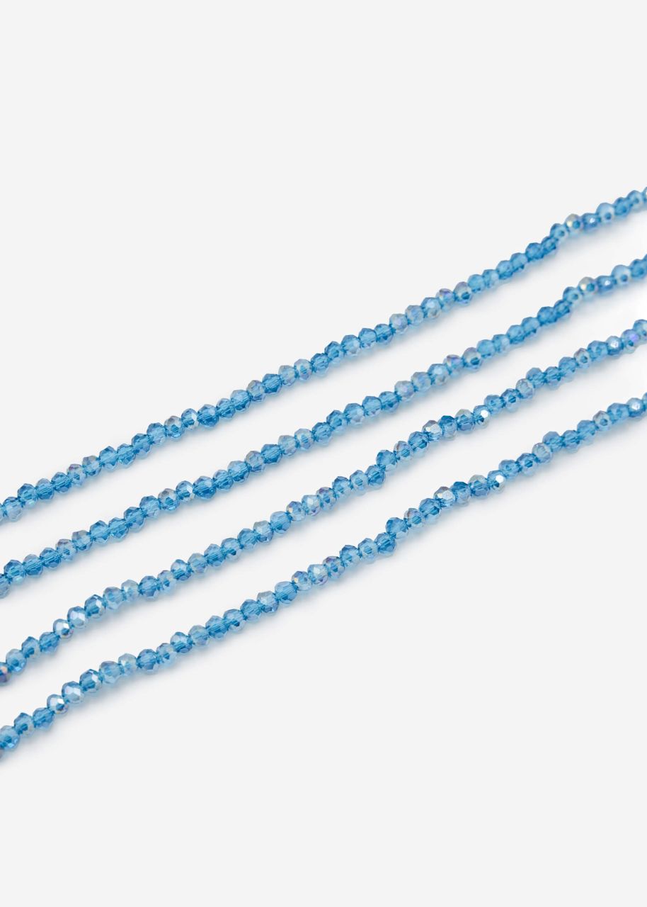 Multi-row bead bracelet - petrol blue