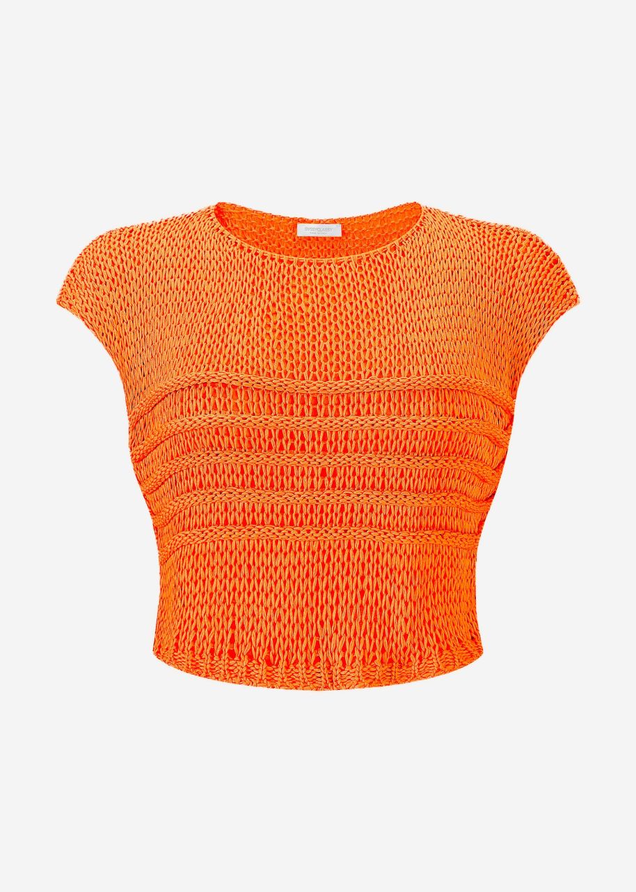 Chunky crop sweater - orange