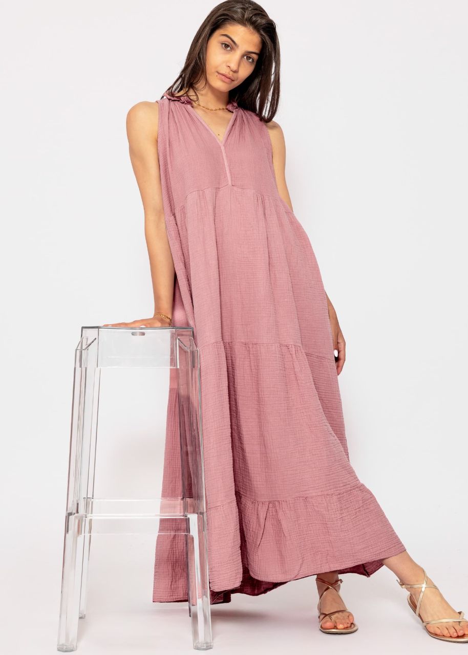 Long muslin dress - dusky pink