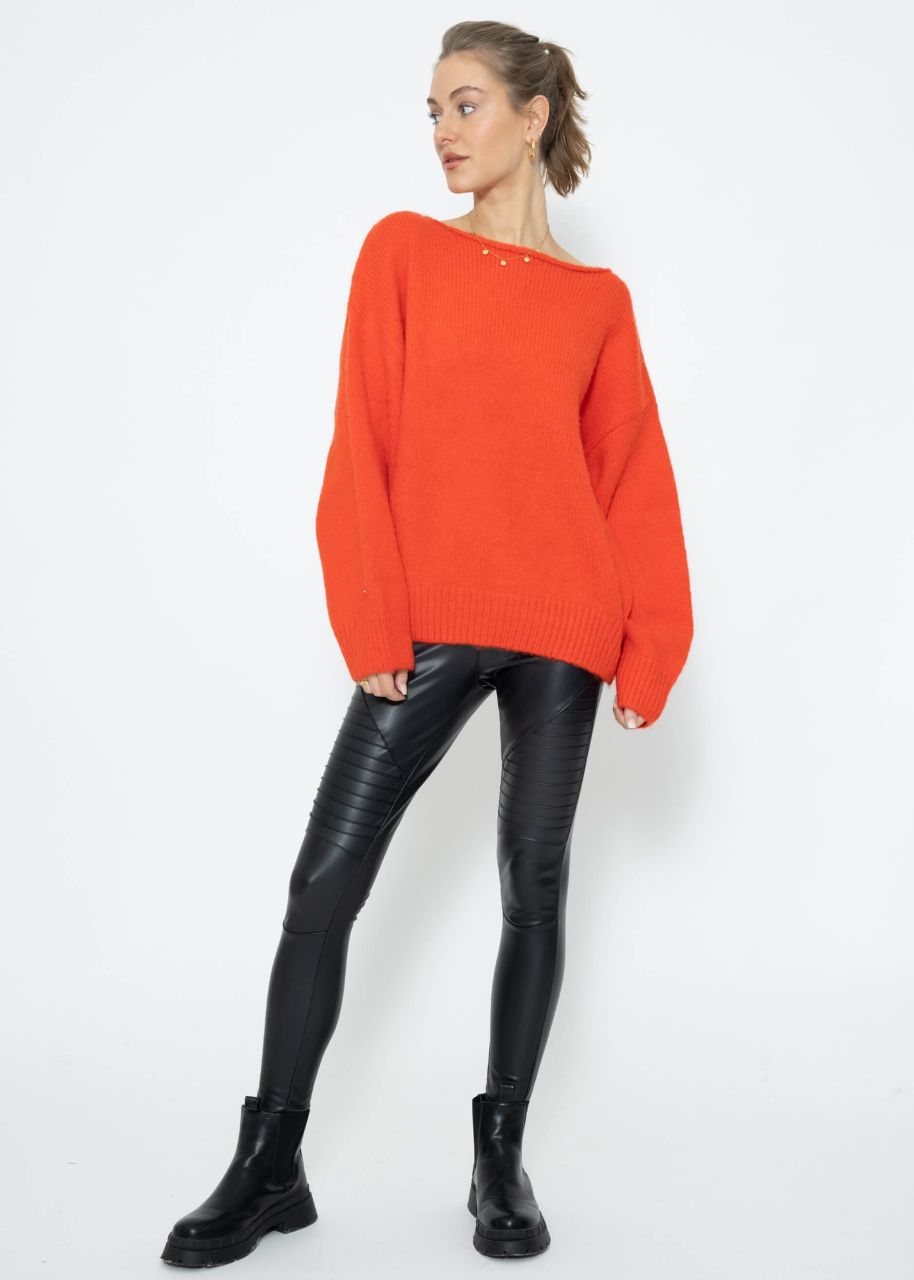 Oversize sweater - orangered