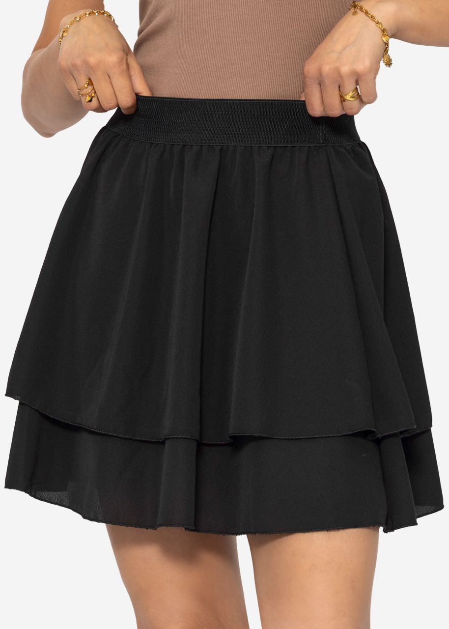 Flounces skirt, black