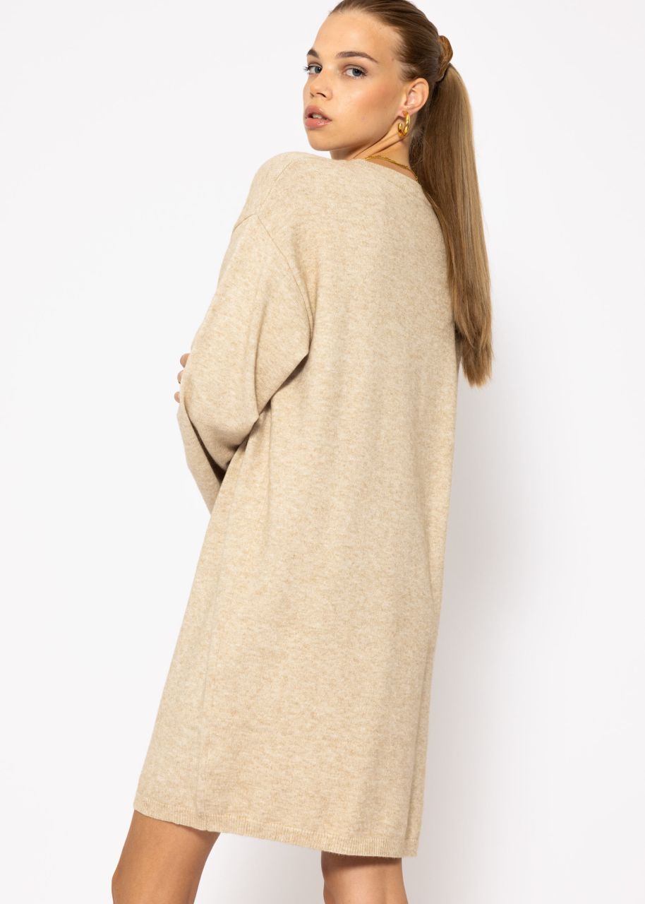 Oversize dress in knit - beige