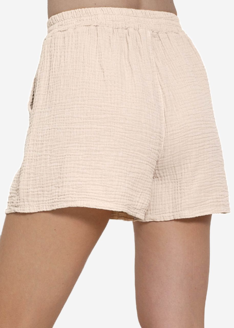 Muslin shorts, beige