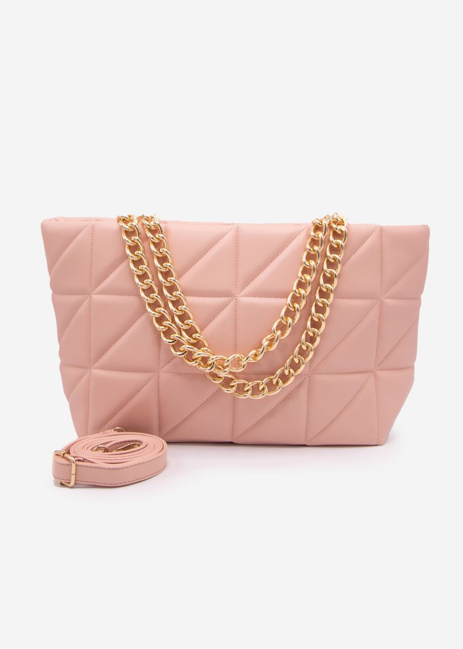 Bag with chain handle, pink