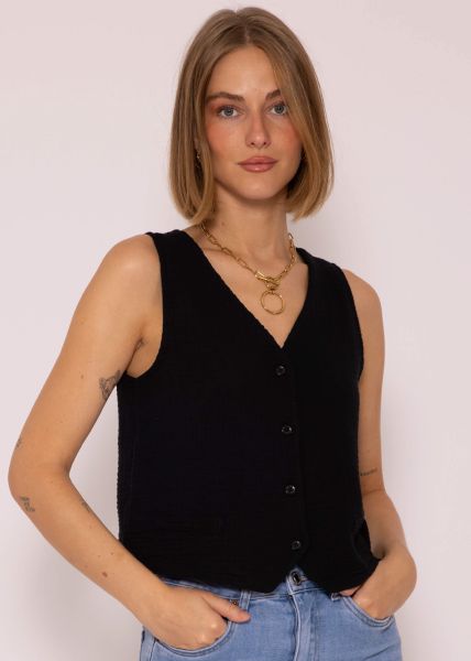 Muslin Suit Waistcoat, black