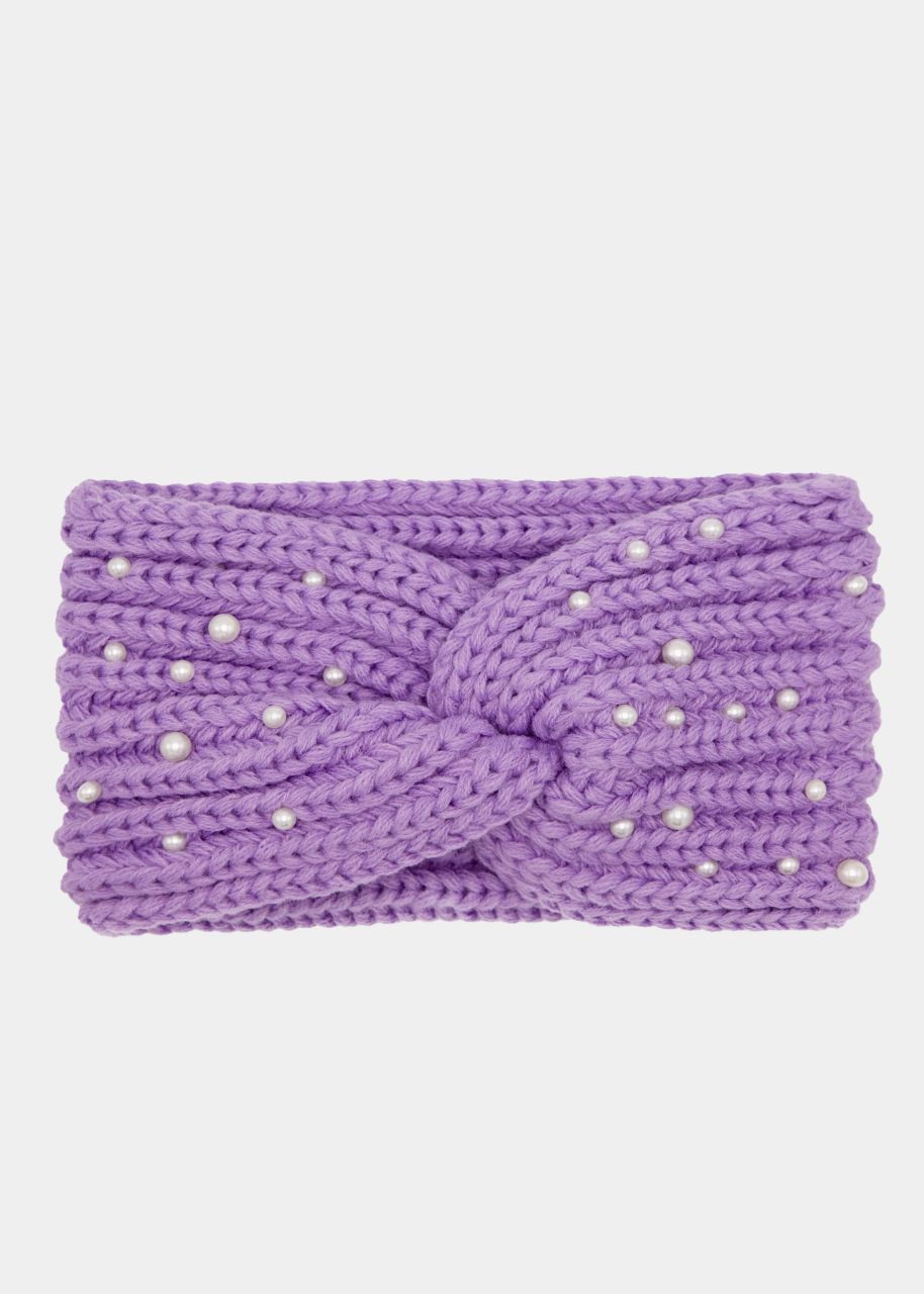 Headband with pearls - purple