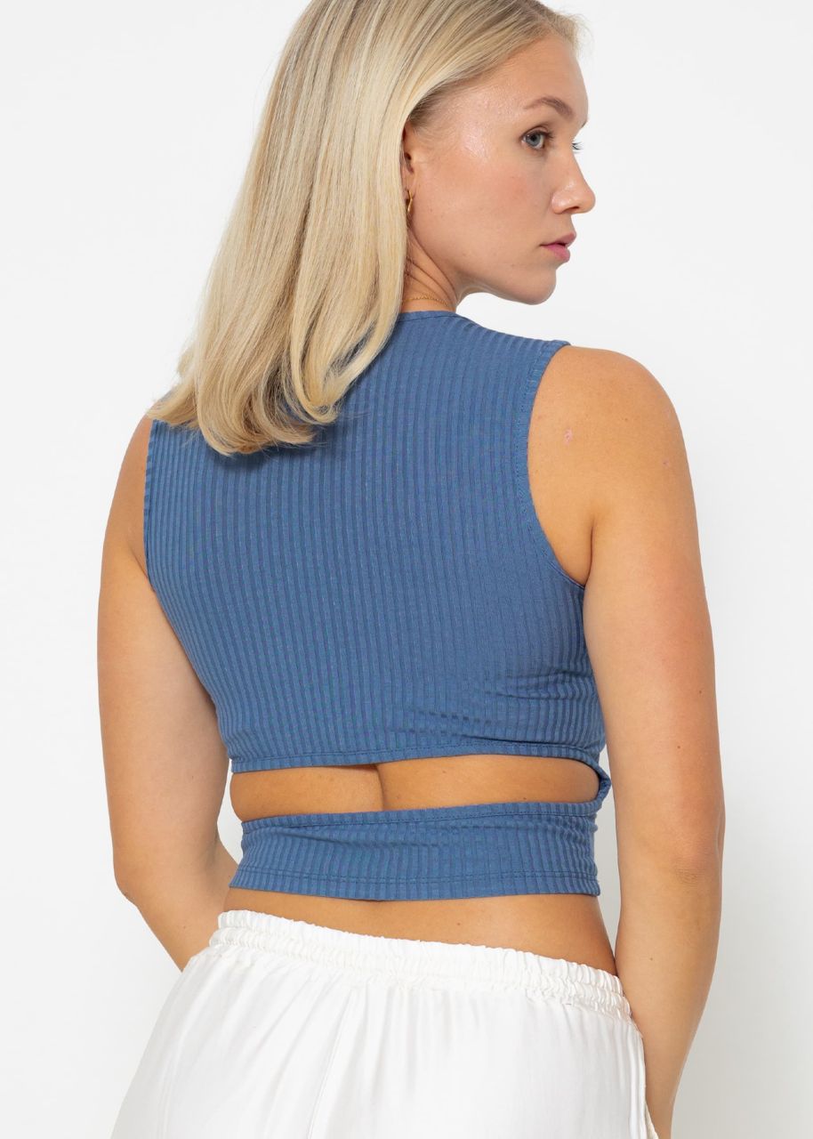 Top with cut-out - jeans blue