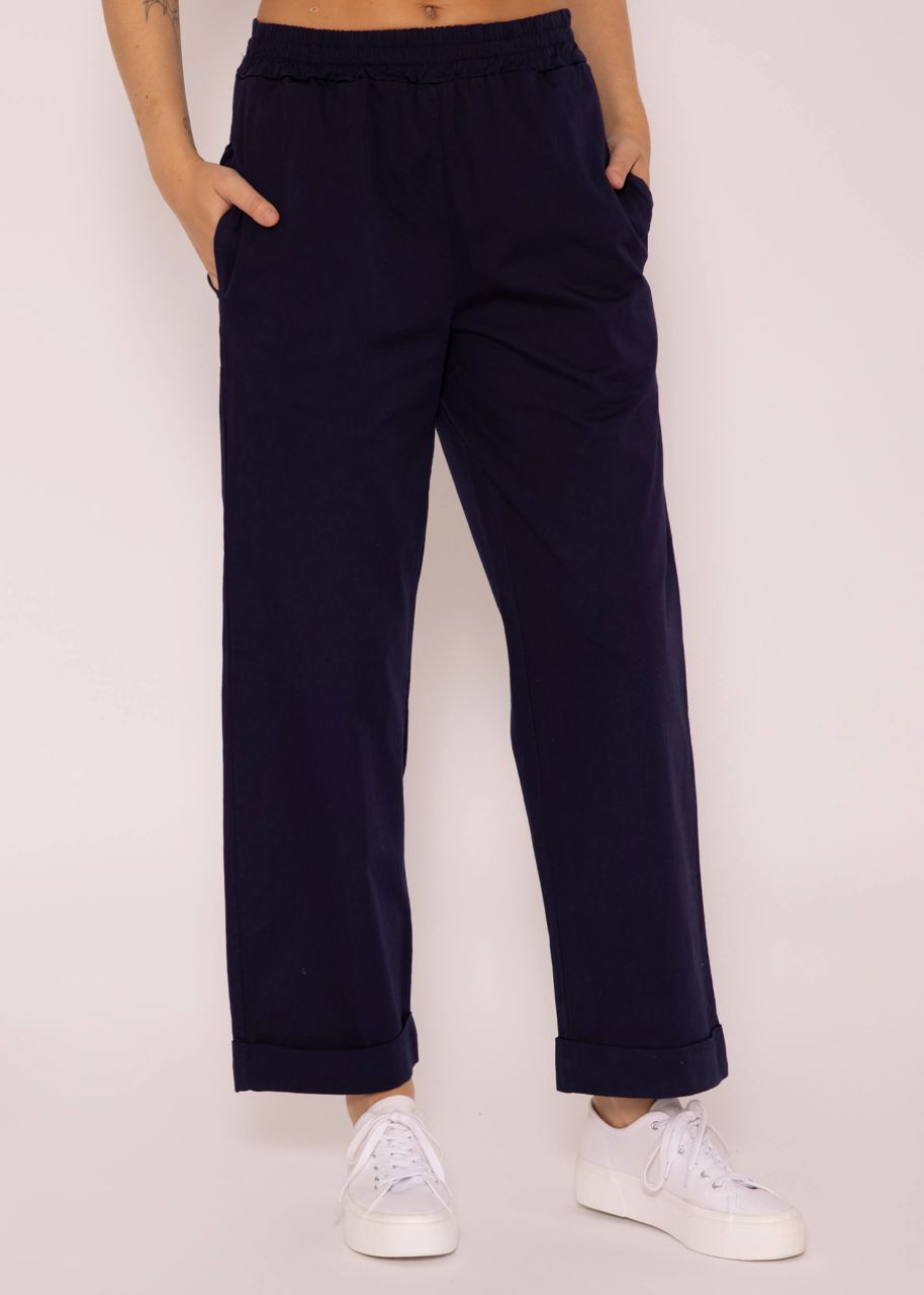 Casual cotton trousers, dark blue