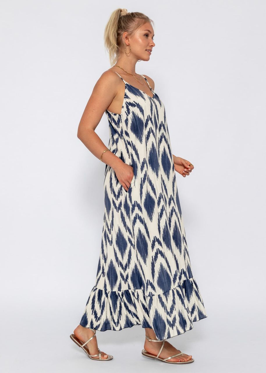 Maxi dress with print - offwhite-blue