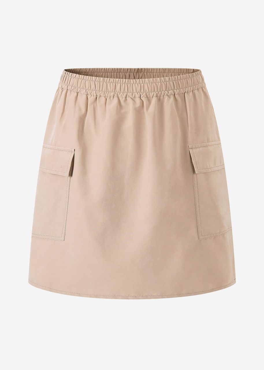 Skirt with patch pockets - beige
