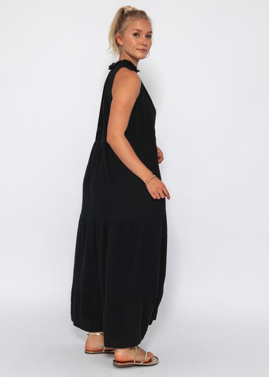 Long muslin dress - black