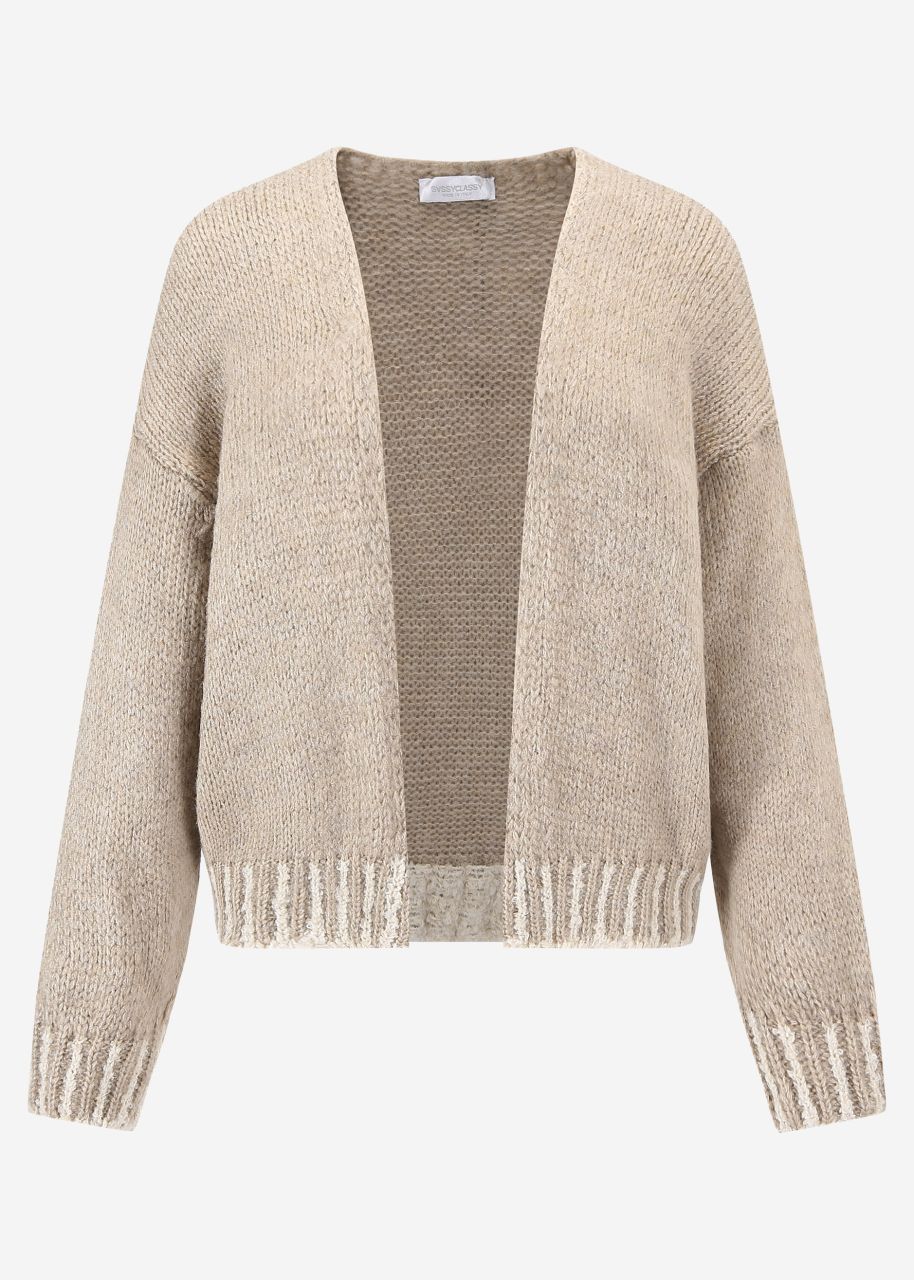 Loose-fitting cardigan with emphasised hem - camel