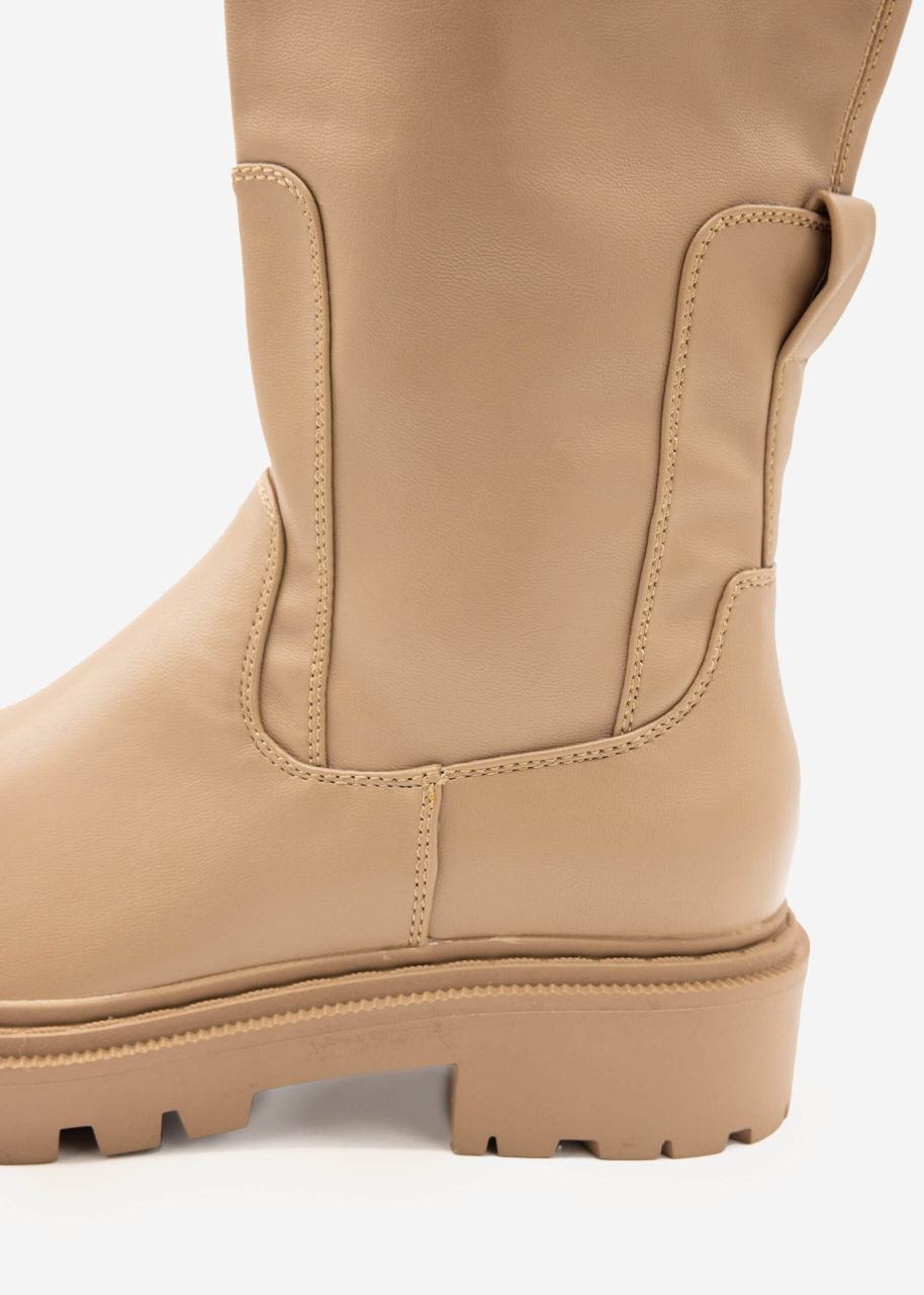 Higher combat boots, light brown