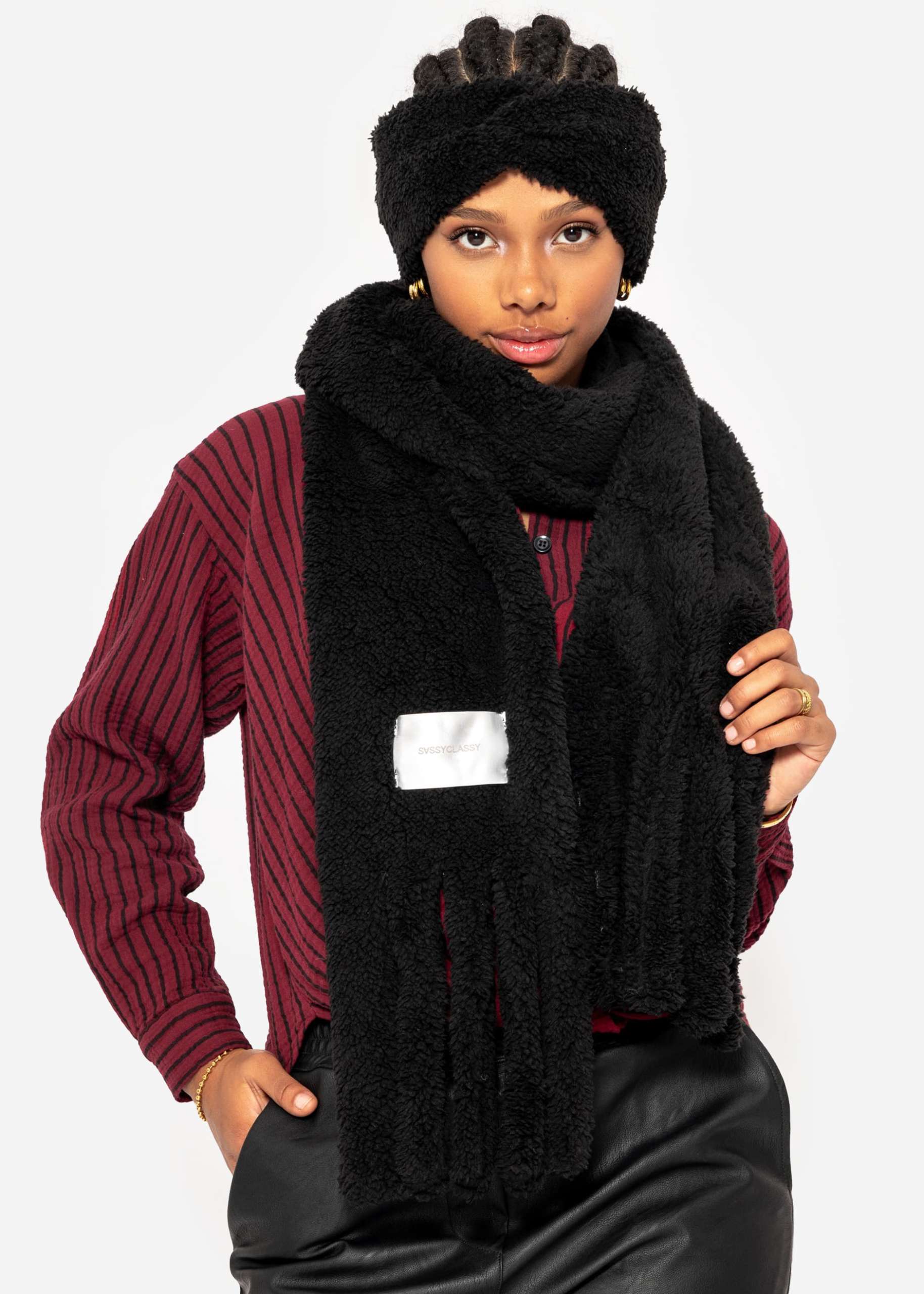 Teddy scarf - black