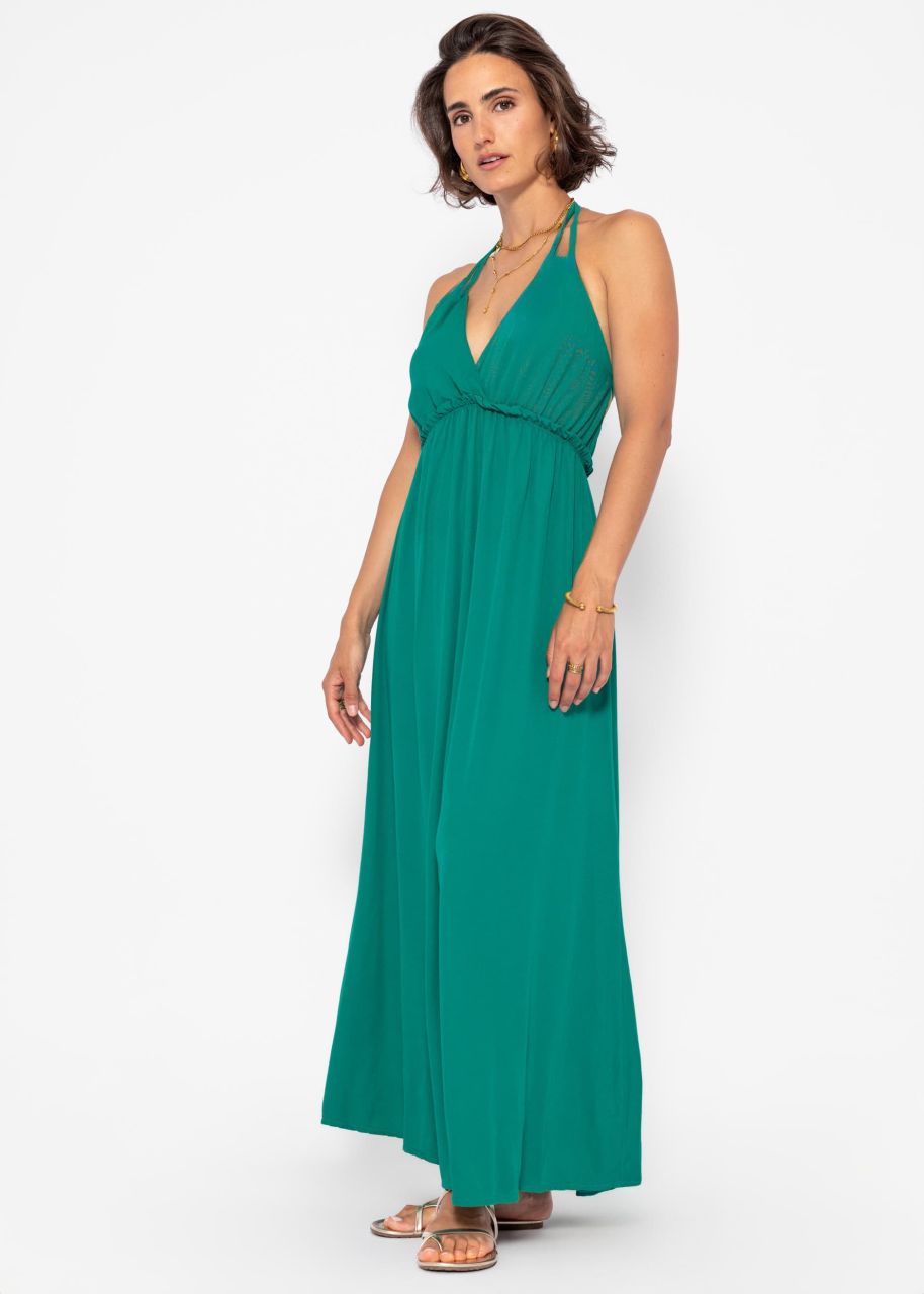 Halter neck maxi dress - green