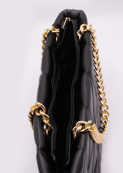 Bag with chain handle, black