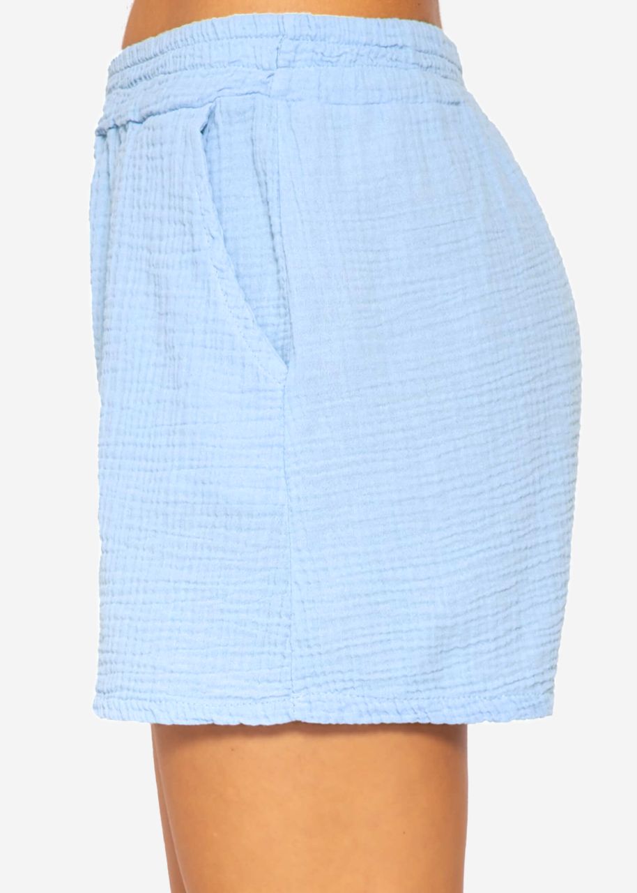 Muslin shorts, light blue