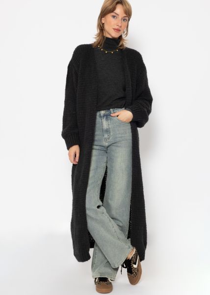 Extra long cardigan - black