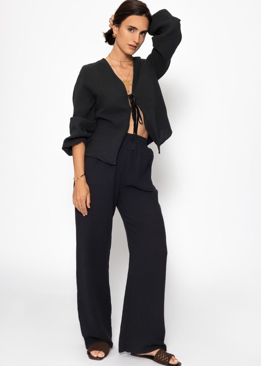 Muslin trousers - black