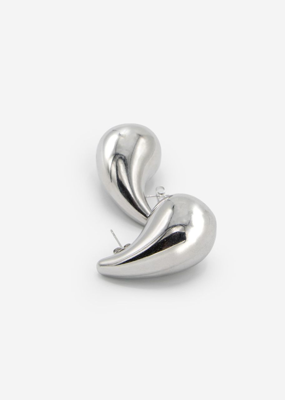Large Drops stud earrings - silver