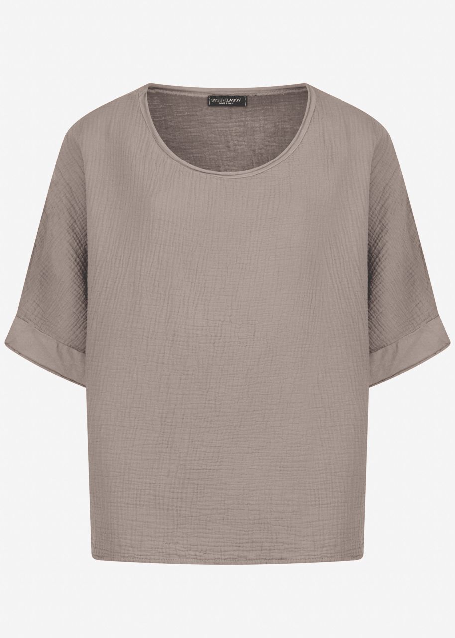 Lässiges Musselin Shirt - taupe