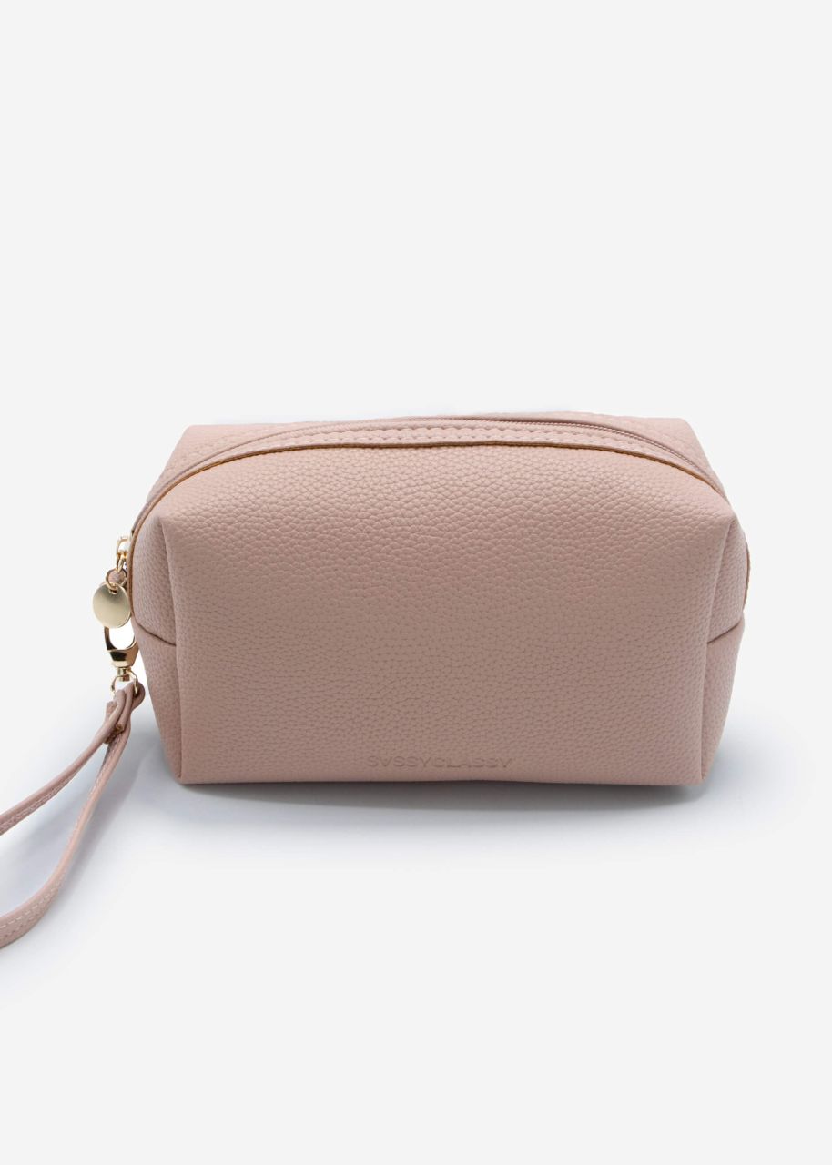 Small cosmetic bag with loop - pink