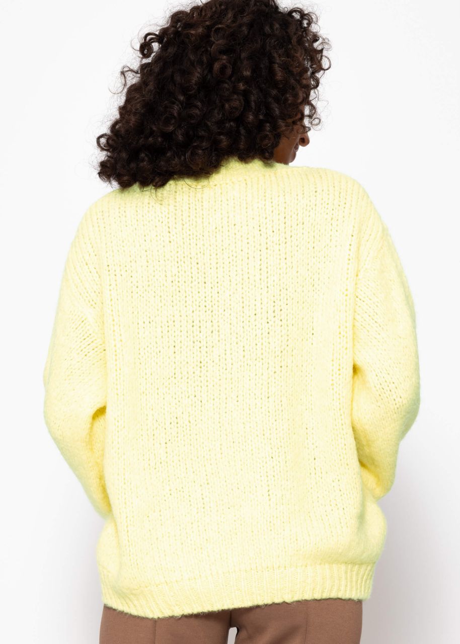 Oversized jumper with round neckline - vanilla yellow