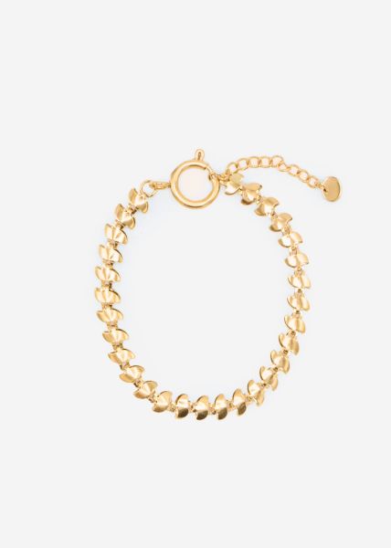 Bracelet with rounded link elements - gold