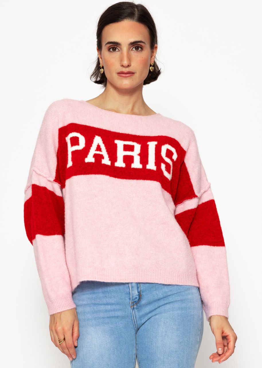 Oversized sweater “ PARIS” - pink