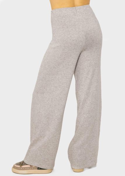 Slip-on pants, super soft, with wide leg - taupe